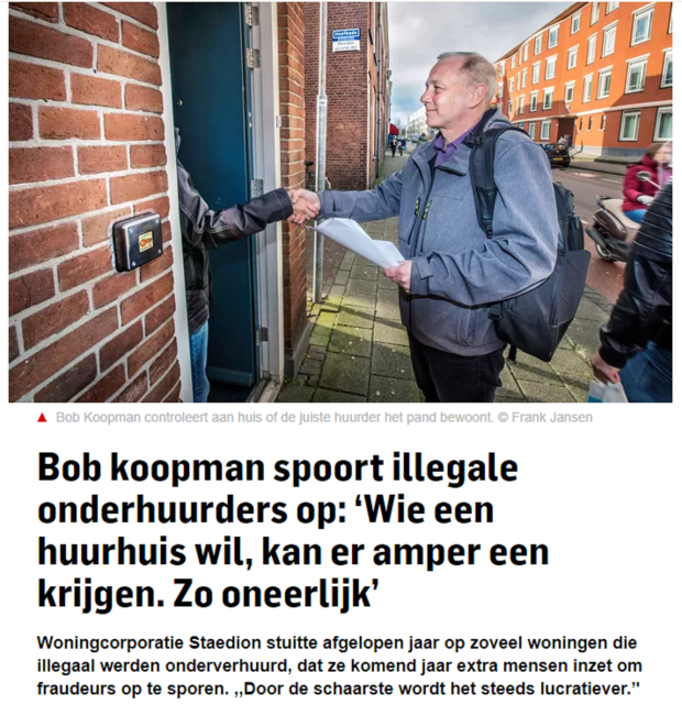Artikel uit 2020 in het AD over woonfraude